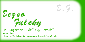 dezso fuleky business card